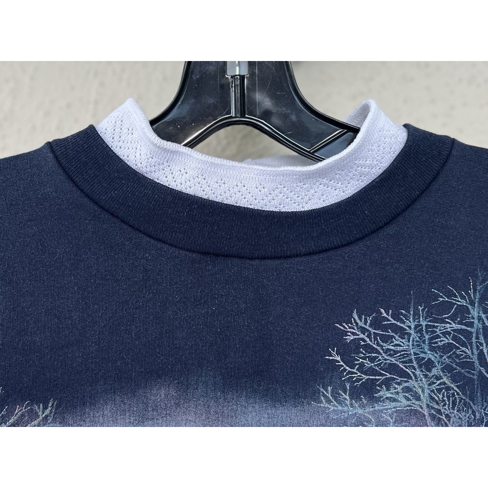 VTG 90's Art Unlimited Winter Wonderland AOP Sweatshirt XL Deer Lake USA Cabin - Picture 7 of 13